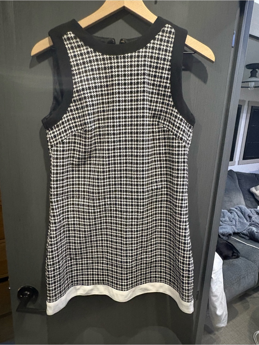 Tommy Hilfiger Black and White Houndstooth Shift Mini Dress
